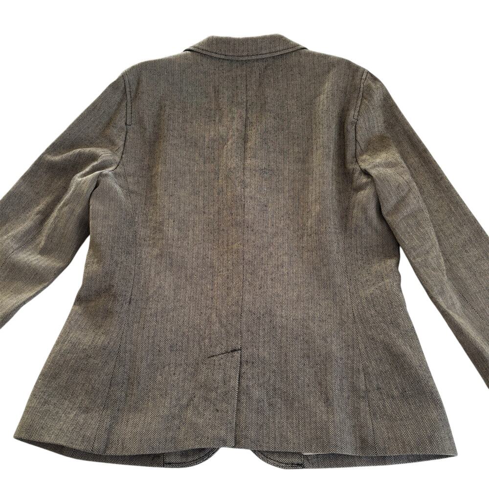 Gap Wool Brown Herringbone Pattern Button Up Blaz… - image 5